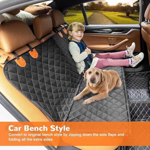 URPOWER Dog Car Seat Cover for Pets 100% Waterproof Seat Cover Hammock 600D Heavy Duty Scratch Proof Nonslip Durable Soft Back Seat Covers for Cars