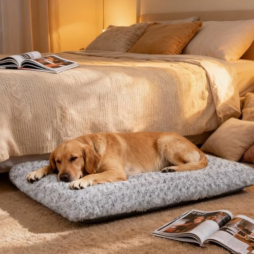 Dog Beds Large Sized Dog, Washable Durable Pet Bed, Deluxe Plush Soft & Comfortable Dog Crate Bed Pad for Large, Jumbo, Medium, Small Dogs Breeds