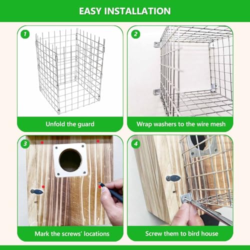 Bluebird House Predator Guards 2 Pcs, Strong Metal Wire Birdhouse Entrance Protector Guard Bird House Protector Guards for Eastern Bluebird Box