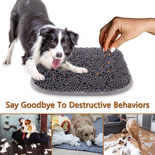 Rundik Snuffle Mat for Dogs, 17'' x 21'' Dog Sniffing Interactive Feeding Game Boredom, Puzzle Toys Encourages Natural Foraging Skills and Stress