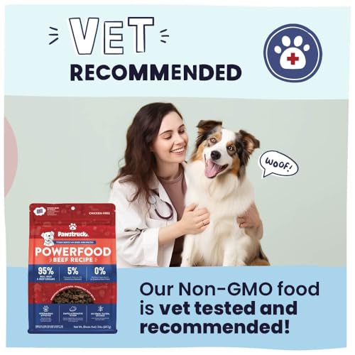 Pawstruck Air Dried Dog Food with Real Beef, Grain-Free, Made in USA, Non-GMO & Vet Recommended, High Protein Limited Ingredient Full-Feed for All