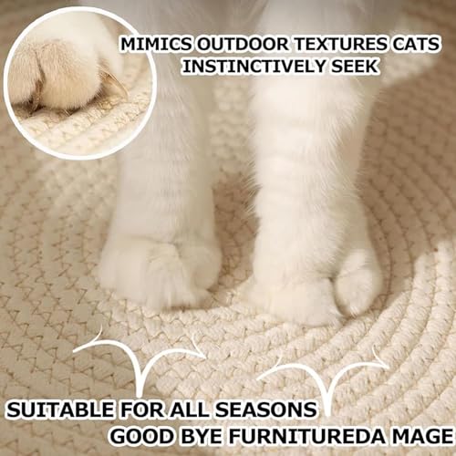 Instinct Basket, Stimuli Handwoven cat Basket Rope Cotton Eliminates Bed Rejection Round Pet Basket, Boho Catbed for Cats Handwoven Scratchable