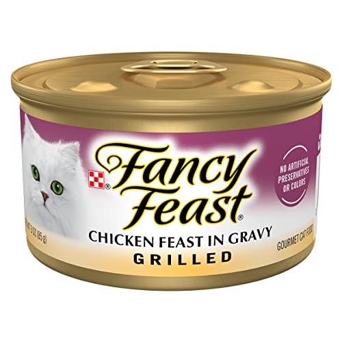 Purina Fancy Feast Grilled Wet Cat Food Chicken Feast in Wet Cat Food Gravy - (Pack of 24) 3 oz. Cans