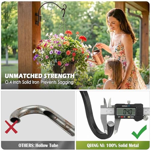 AJART Bird Feeder Hangers Outdoor: 16-Inch Swivel Hanging Plant Bracket for Wall Mount - Swivel Plant Hook for Flower Basket