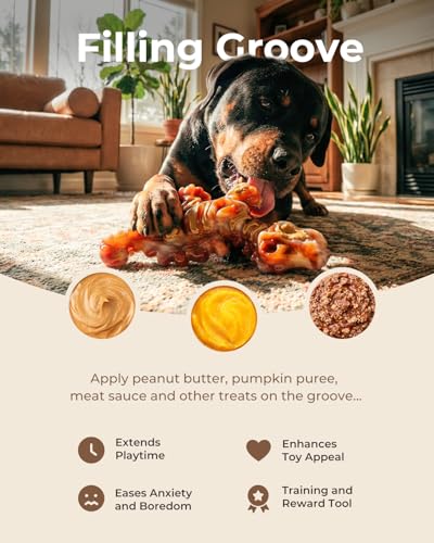 2 Pack Indestructible Dog Chew Toys for Aggressive Chewers: Ultra-Dense Nylon, Bacon Flavor Chew Bones, Heavy Duty Tough Toys for Large Dogs 20-90