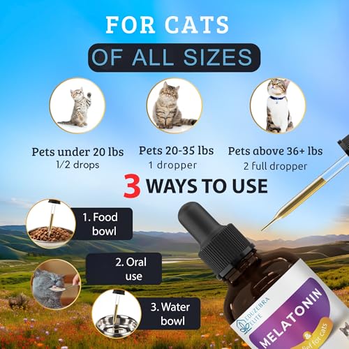 EDUZEBRA Cat Melatonin, Melatonin for Cats, Cat Sedative for Grooming, Cat Sleep Aid, Cat Calming Treats, Anxiety Relief for Cats, Support Restful