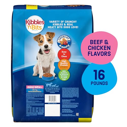 Kibbles 'N Bits Small Breed Mini Bits Savory Beef & Chicken Flavors Dog Food, 16-Pound(Pack of 1)