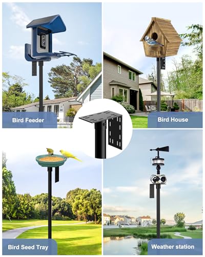 Bird Feeder Pole Stand – 74.5 Inch Height Feeding Station with 1-Inch Dia Heavy Duty for Hanging Feeders, Bird House Pole Mount Kit for Outdoor