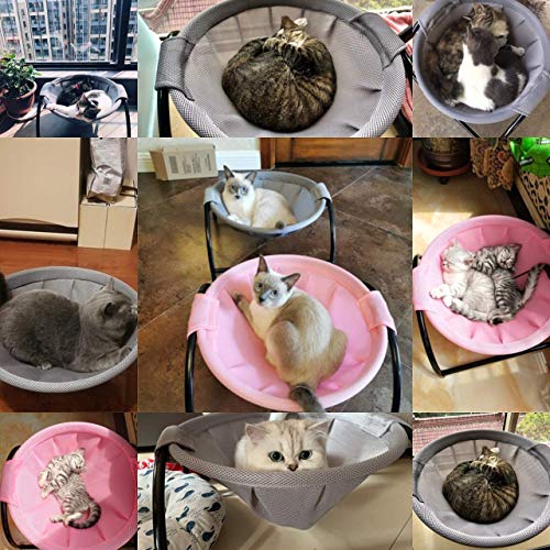 JUNSPOW Cat Bed Dog/Pet Hammock Bed Free-Standing Kitty Sleeping Cat Supplies Pet Supplies Whole Wash Stable & Breathable Easy Assembly Indoors