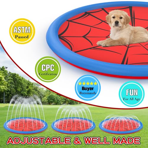 Non Slip Splash Pad for Kids and Dogs, 67'' Extra Large Splash Pad Outdoor Sprinkler for Kids, Dog Water Summer Toys Outdoor Toys for Toddlers 3-5