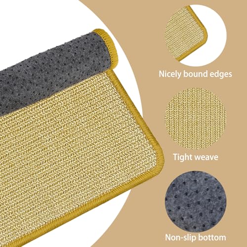 DYAUS Rabbit Scratching Pad, Sisal Bunny Scratch Pad, Natural Rabbit Foraging Mats for Cages, Indoor Bunny Toys Accessories for Bedding Biting