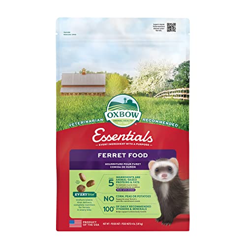 Oxbow Essentials Ferret Food, Vitamin & Mineral Rich Formula for Ferret, High Protein Food & High Fat, Small Animal Pet Products, Oxbow, Made in USA