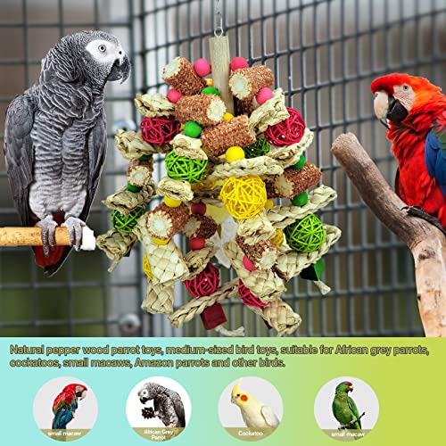 Parrot Toys, Natural Corncob Bird Chew Toys for Small and Medium Macaws, African Grey Parrots,  Parrots Bird Cage