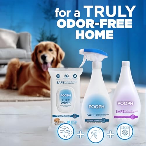 Pooph Pet Odor Eliminator, 32oz - Eliminates Odors at the Molecular Level, Dogs, Cats, Freshener, Eliminator, Urine, Poop, Pee, Deodorizer, Nature’s