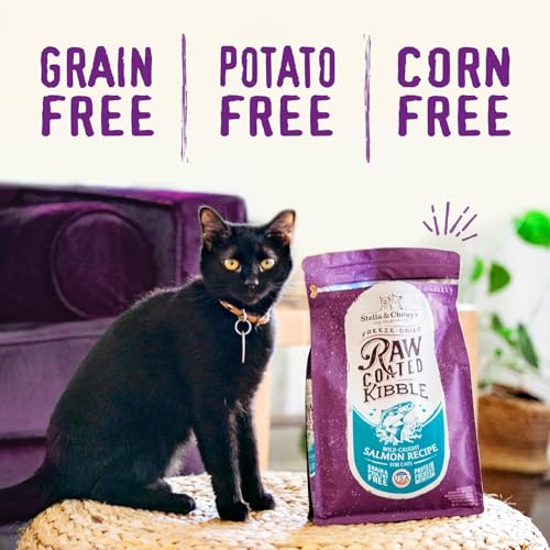Stella & Chewy's Raw Coated Cat Food - High Protein, Grain-Free Kibble with Cage-Free Chicken - Premium Digestive Support with Probiotics - Natural