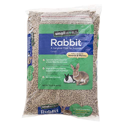 Small World Rabbit Food, Complete Feed, Pelleted Food for Rabbits, Fortified with Essential Vitamins & Minerals for Daily Health, High-Fiber Diet for