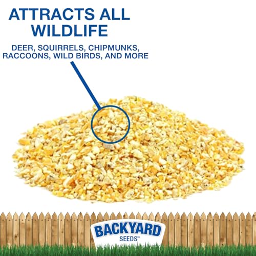 CountryMax Backyard Seeds Cracked Corn 50lbs - High-Energy Animal Feed for Chickens, Squirrels, Deer & Wild Birds, Ground Feeding, High Protein