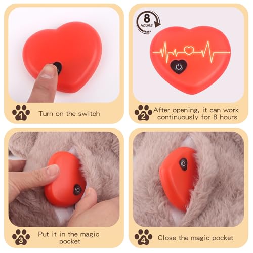 BEVERLYSHARK Beverly Shark Puppy Heartbeat Toy Dog Anxiety Relief Calming Aid Puppy Heartbeat Stuffed Animal Behavioral Training Sleep Aid Comfort