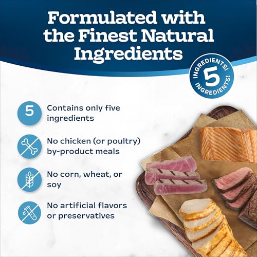 Blue Buffalo Tastefuls Purées Natural Cat Food Complement with 5 Ingredients, Chicken, Tuna, Beef, 3-oz Resealable Pouches, 12-ct Variety Pack