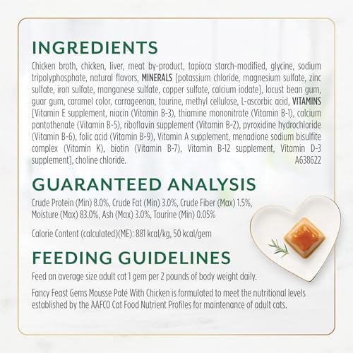 Fancy Feast Gems Pate Cat Food Mousse With Chicken and a Halo of Savory Gravy Cat Food - (Pack of 8) 4 oz. Boxes