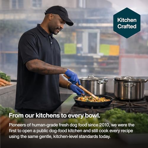 JustFoodForDogs JustFresh Wet Dog Food, Fresh Pet Meals and Toppers with No Preservatives, Resealable Package, Human Grade, Home-Cooked Chicken, 12