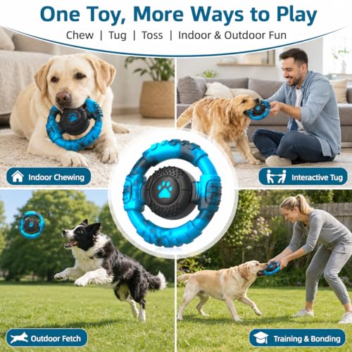 Pamlulu Tough Dog Toys for Aggressive Chewers, Indestructible Dog Toy for Large Dogs, Nylon Chew Toys for Medium Large Breed, Interactive Dog Toys to