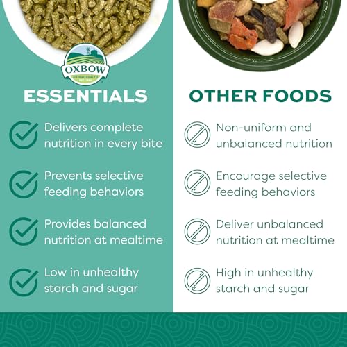 Oxbow Essentials Rabbit Food, Adult, Made with Oxbow Timothy Hay for Rabbit, Pet Pellets with Vitamins & Minerals, Small Animal Pet Products, Bunny