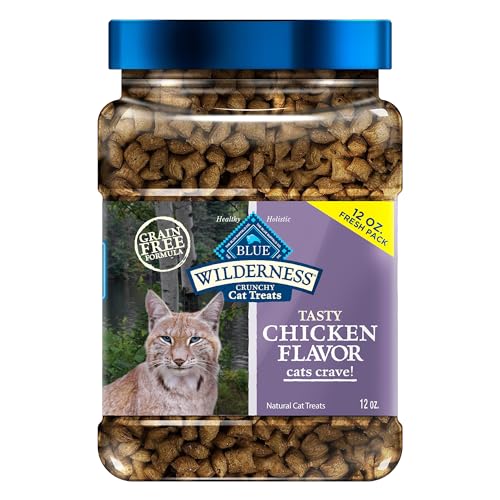 Blue Buffalo Wilderness Crunchy Cat Treats, Grain-Free Treats for Cats Made with Natural Ingredients, Great for Training, Tasty Chicken Flavor