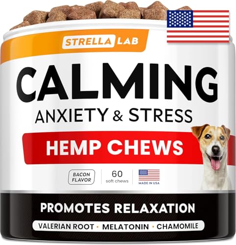 Advanced Calming Chews for Dogs - Hemp Chews and Melatonin - Anxiety Relief - Sleep Aid - Relaxing Treats - Stress Relief During Fireworks, Storms