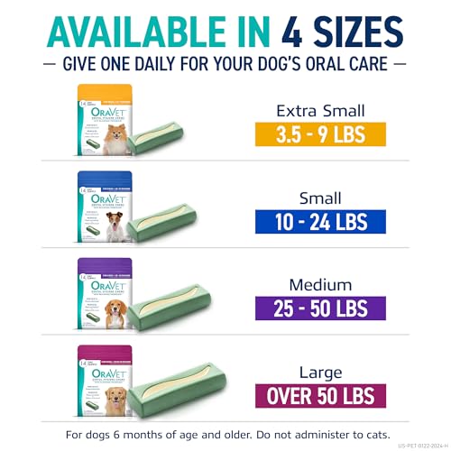 OraVet Dental Chews for Dogs, Oral Care and Hygiene Chews (Extra Small Dogs, 3.5-9 lbs.) Yellow Pouch, 30 Count