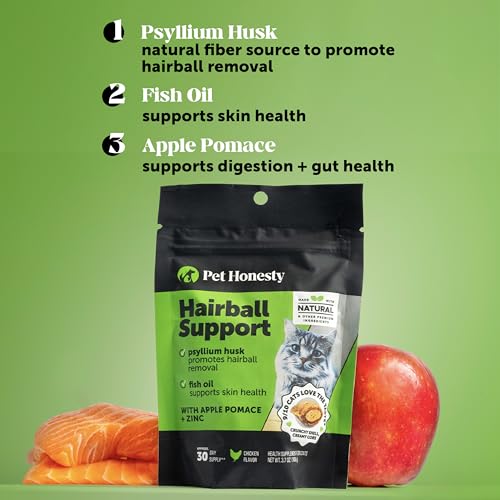 Cat Hairball Support Crunchy & Creamy Chews, Hairball Remedy Treats, Cat Furball Treatment, Supports Skin & Coat, Vitamins for Digestion, Chicken