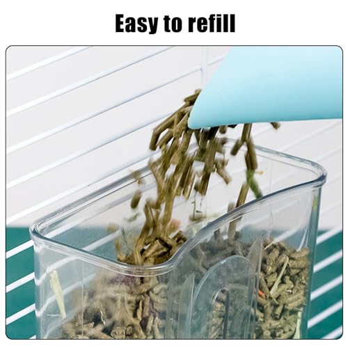 Hanging Automatic Food Dispenser, 27oz Large Capacity Hanging Pet Cage Feeder for Rabbit Bird Chinchilla Hedgehog Guinea Pig Ferret Kitty Puppy (Gray)