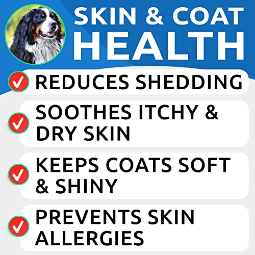 BARK&SPARK Omega 3 for Dogs and Cats-180 Fish Oil Treats for Dogs & Cats Shedding, Skin Allergy, Itch Relief, Hot Spots Treatment-Joint Health-Skin