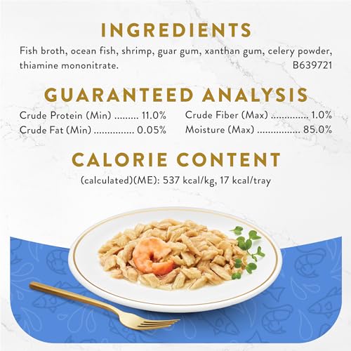 Purina Fancy Feast Lickable Appetizers Grain Free Wet Cat Food Topper Ocean Fish Appetizer with a Shrimp Cat Food Topper - (Pack of 10) 1.1 oz. Trays