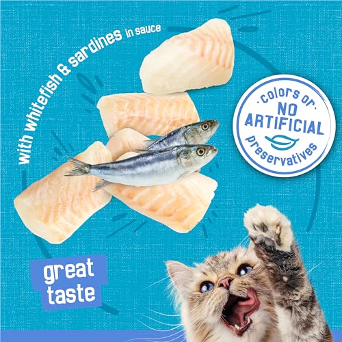 Purina Friskies Wet Cat Food, Shreds With Whitefish & Sardines in Sauce - (Pack of 24) 5.5 Oz. Cans