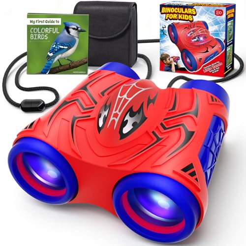Boy Toys Age 3-12,Binoculars for Kids with Bird Watching Manual&Compass,Outdoor Camping Backyard Toddler Toys,3 4 5 6 7 8 9 10 11 12 Year Old Xmas