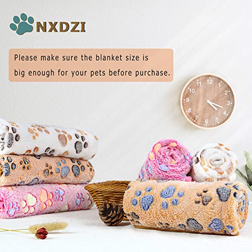 Dog Blankets for Medium Large Dogs, 3 Pack Dog Blanket Washable 41" x 31", Fuzzy Soft Pet Mat Throw Cover for Kennel Crate Bed, Cute Paw Pattern, Cat