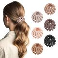 6Pcs Bird Nest Magic Hair Clips Hair Nest for Bun Strong Ponytail Holders Hair Accessories for Women Girls (Neutral, Small)