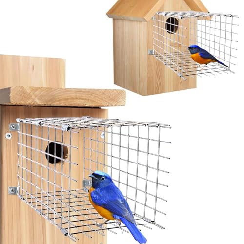 Bluebird House Predator Guards 2 Pcs, Strong Metal Wire Birdhouse Entrance Protector Guard Bird House Protector Guards for Eastern Bluebird Box