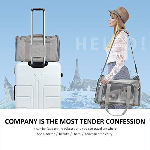 Henkelion Cat Carriers Dog Carrier Pet Carrier For Small / Medium Cats Dogs Puppies (Up To 15lbs), TSA Airline Approved Small Dog Carrier Soft Sided