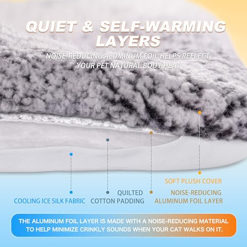 Cat Cooling Mat, Self Warming Cat Bed, Reversible Warm & Cooling Cat Bed, Winter Warm Cat Pad & Summer Cooling Cat Mat for Kittens & Small Dogs