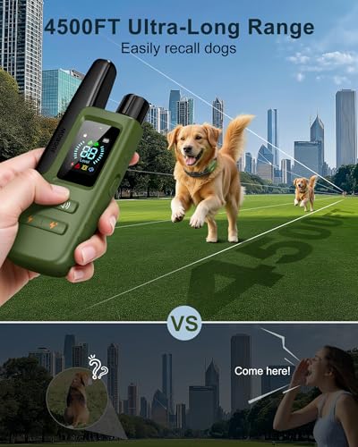 Jugbow Dog Shock Collar - 4500FT Dog Training Collar with Remote, IPX8 Waterproof Electric Dog Collar with 4 Training Modes, Security Lock
