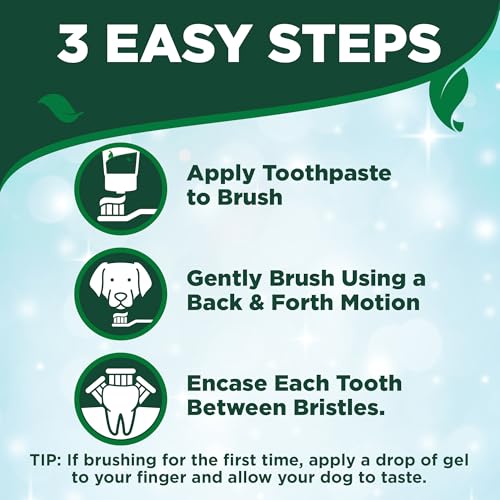 Vet's Best Dog Toothpaste & Dog Toothbrush, Dental Kit, Plaque Remover for Teeth, Whitens Teeth, Freshens Canine Breath, Veterinarian Formula, Finger