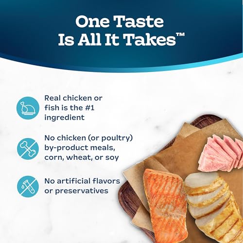 Blue Buffalo Tastefuls Natural Pate Wet Cat Food Variety Pack, Salmon, Chicken, Ocean Fish & Tuna Entrées 3-oz Cans (12 Count - 4 of Each Flavor)