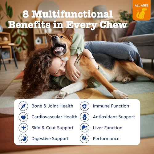 Zesty Paws Dog Multivitamin, Chewable Dog Vitamins and Supplements for Hip & Joints, Skin & Coat, Omega 3 Fish Oil for Dogs- Senior & Puppy