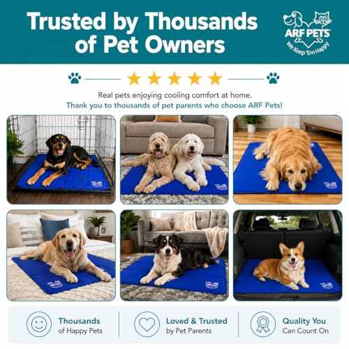Arf Pets Cooling Mat for Dogs - Gel Self-Cooling Pad for Beds, Kennels & Crates | Durable, Non-Toxic, Pressure-Activated Relief | No Water