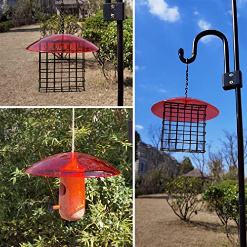 8" Mini Weather Guard for Bird Feeder - Small Protective Dome Cover Against Rain/Snow/Sun - Red Dia. 20CM