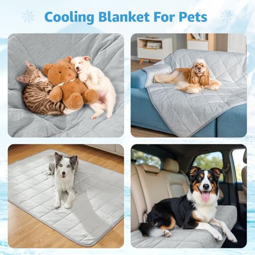 Cooling Blanket for Dogs, 0.4 Q-MAX Dog Cooling Blanket Washable, Cool to Touch Pet Blanket Cooling Comforter Throw for Bed Cover, Soft Lightweight