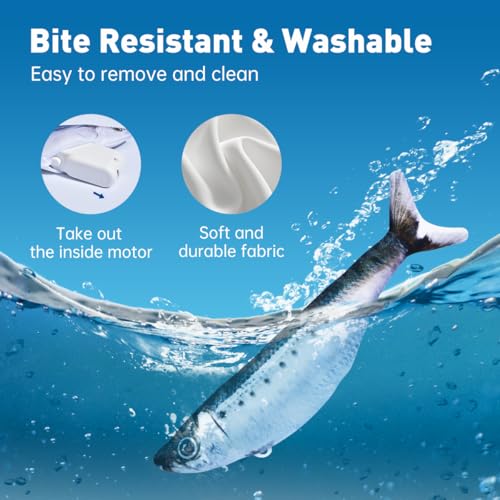 Petgravity Bite-Sized Realistic Flopping Fish Cat Toys, 3 Pack, Interactive Cat Toys for All Breeds, Tap-Activated 3 Flapping Mode