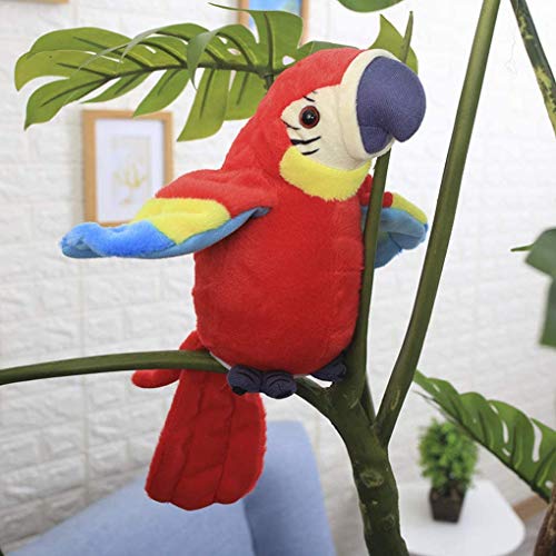 Talking Macaw Parrot Repeat What You Say Stuffed Animal Plush Toy Electronic Record Animated Bird Shake Wings Speaking Parrot Pet Plush Interactive